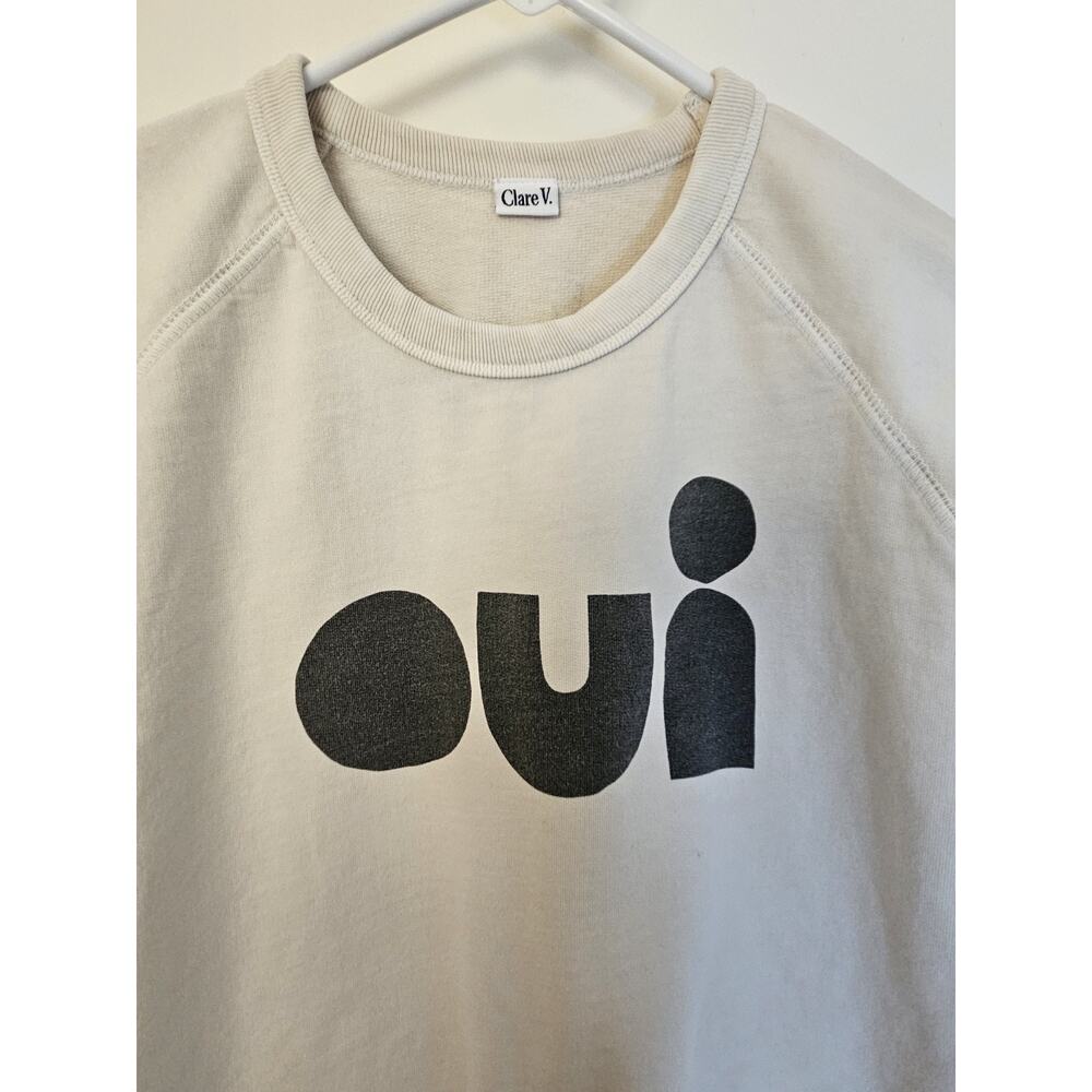 Clare V Oui Sweatshirt Size S/M Bone Cream Ivory - Picture 4 of 11